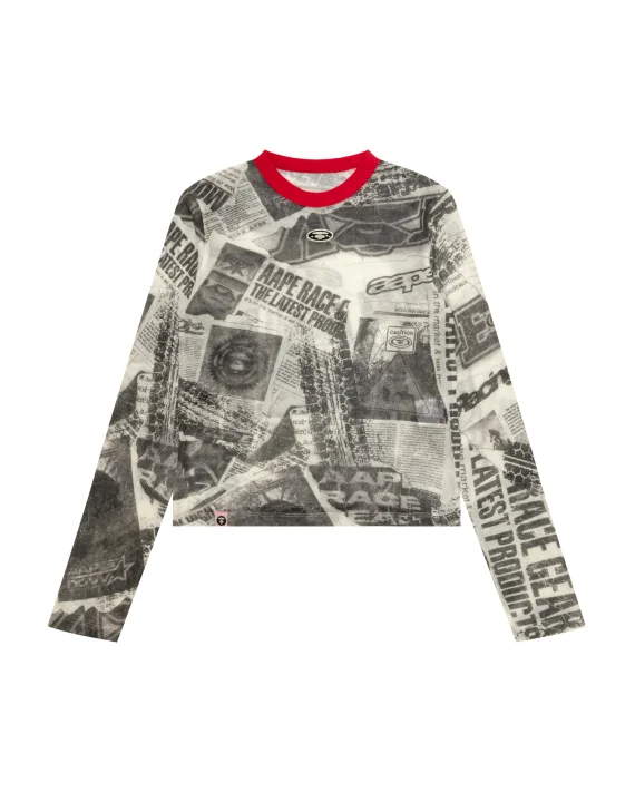 ايه ايه بي إي AAPEUNVS mesh graphic long sleeve tee